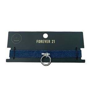 FOREVER 21 woman’s denim O ring choker necklace one size ( 2 FOR $ 10)
